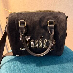 Black Juicy Couture-Inspired Rhinestone Satchel